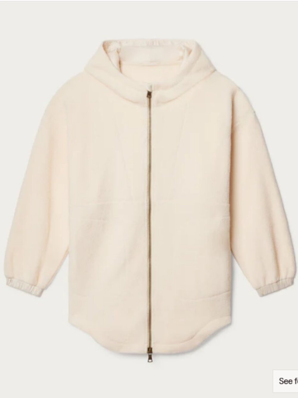 RHONE AloftFleece Full Zip Cream Size Medium - Picture 4 of 9